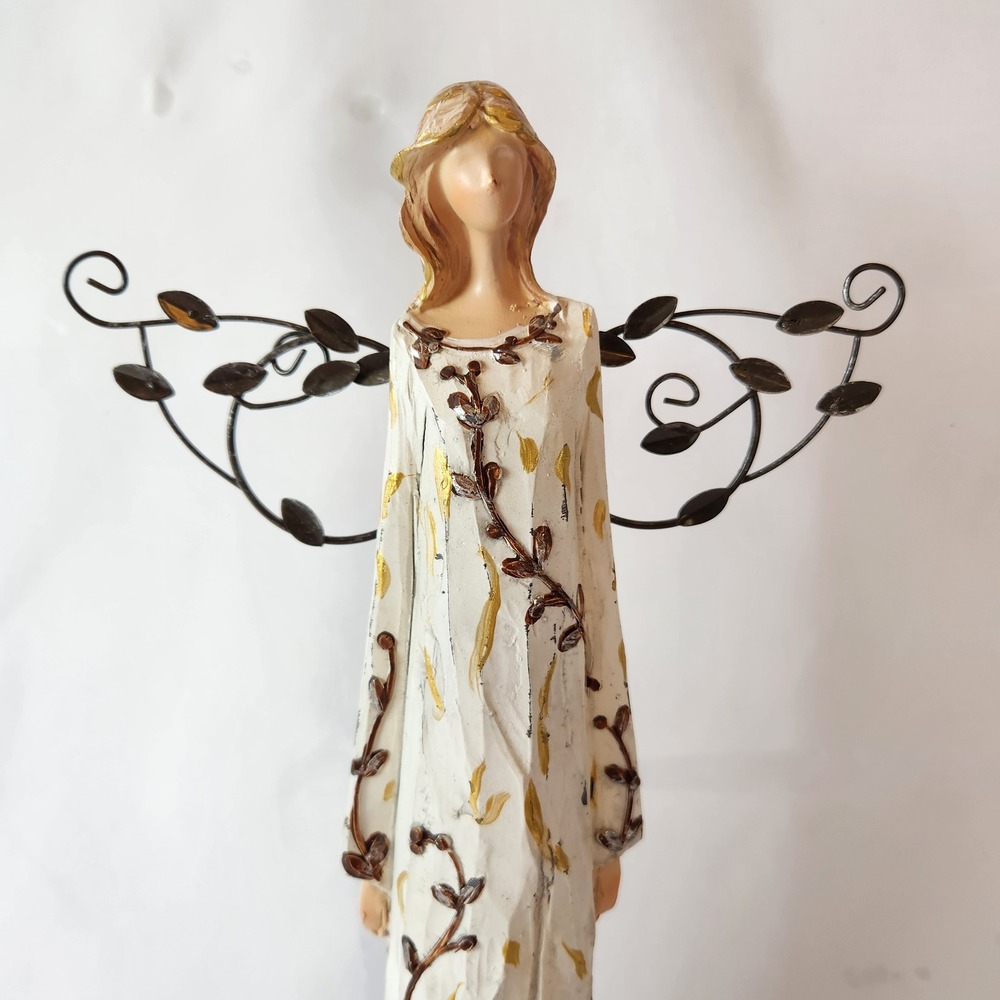 Evergreen Natures Promise Guardian Angel Statuary Figurine Metal Vine Wings 2012